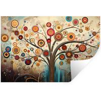 WANDTATTOO Baum - Baum des Lebens - Farbe Deko Wohnzimmer 60x40 cm - Braun, Kunststoff (60/40/0.1cm) - MuchoWow