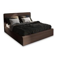 POLSTERBETT PARMA 120x200 cm mit Bettkästen - Braun - Braun, Holz/Textil - MASSENO