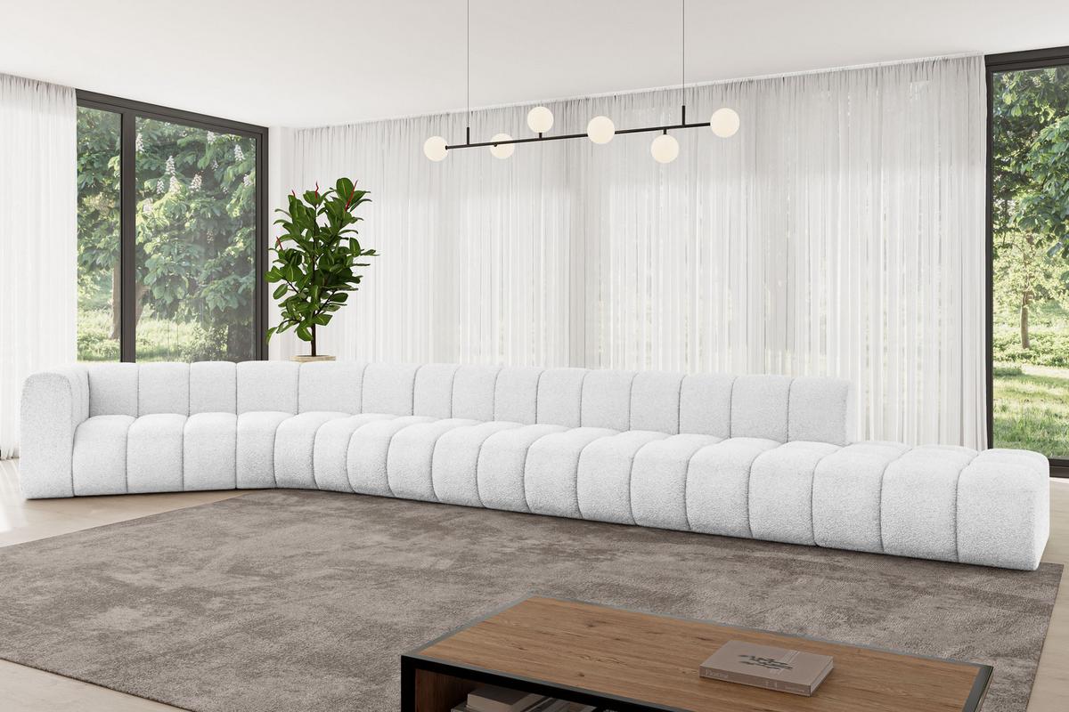 ECKSOFA modulares Sofa Tilmo-L3 - 581x194x70 cm Weiß - Weiß, Holzwerkstoff/Textil (581/194cm) - ALTDECOR