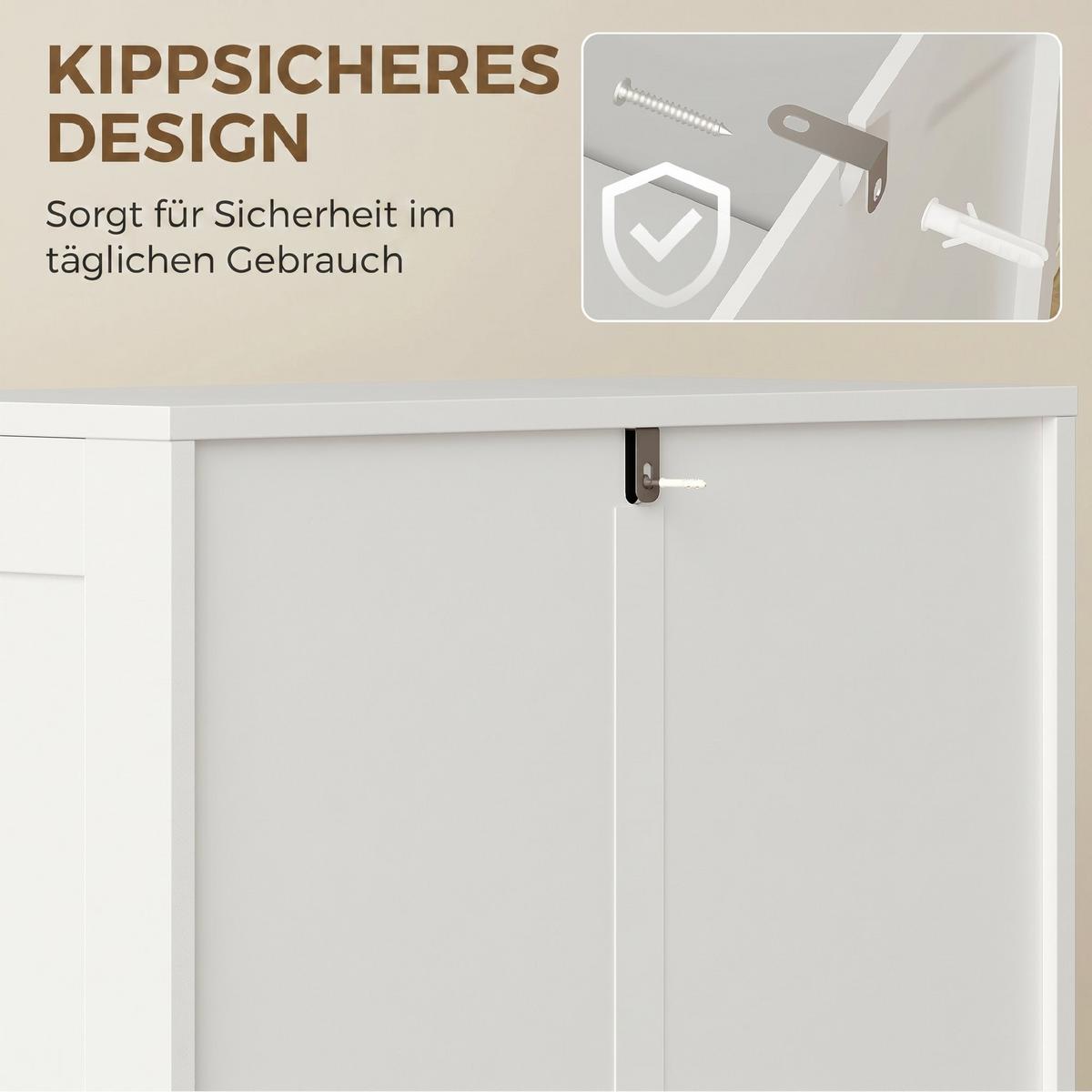 KÜCHENSCHRANK Spanplatte Weiß - Goldfarben/Weiß, Holzwerkstoff/Metall (30/110/60cm) - HOMCOM