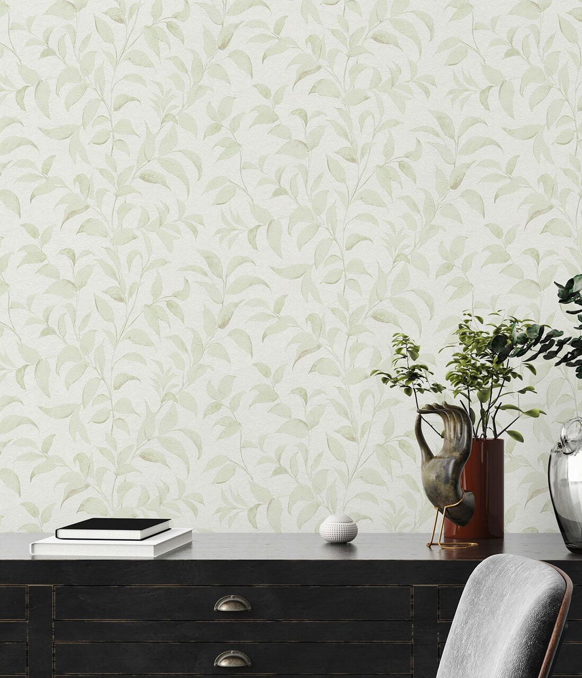 VLIESTAPETE Weiß 53/1005 cm - Grün, Kunststoff/Textil (53/1cm) - KUNSTLOFT