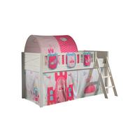 KINDERBETT Karyl 208x114x135 Massivholz Weiß Textilset Princess 4 - Magenta/Weiß, Holz (90/200cm) - 58aufmkessel