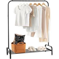 KLEIDERSTÄNDER 145cm Schwarz - Schwarz, Metall (112/145/42cm) - COSTWAY