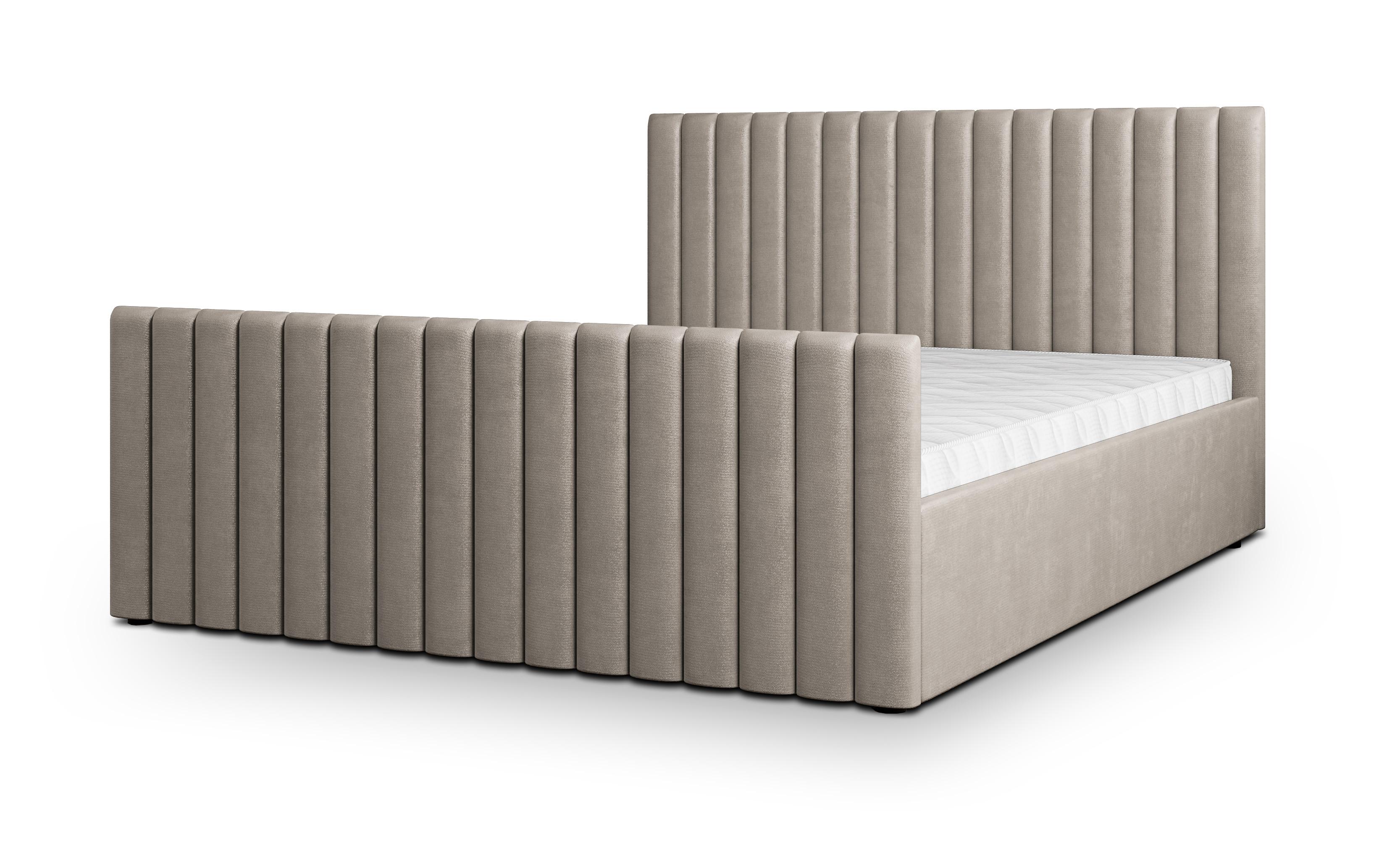 POLSTERBETT CANOVA 140x200 cm mit Bettkästen - Beige - Beige, Holz (140/200cm) - MASSENO
