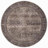 TEPPICH Kurzflor, waschbar, mit floralen Ornamenten, VERNANTE in Braun-Grau, Ø 200 cm - Braun, Textil (200/200cm) - KADIMA DESIGN