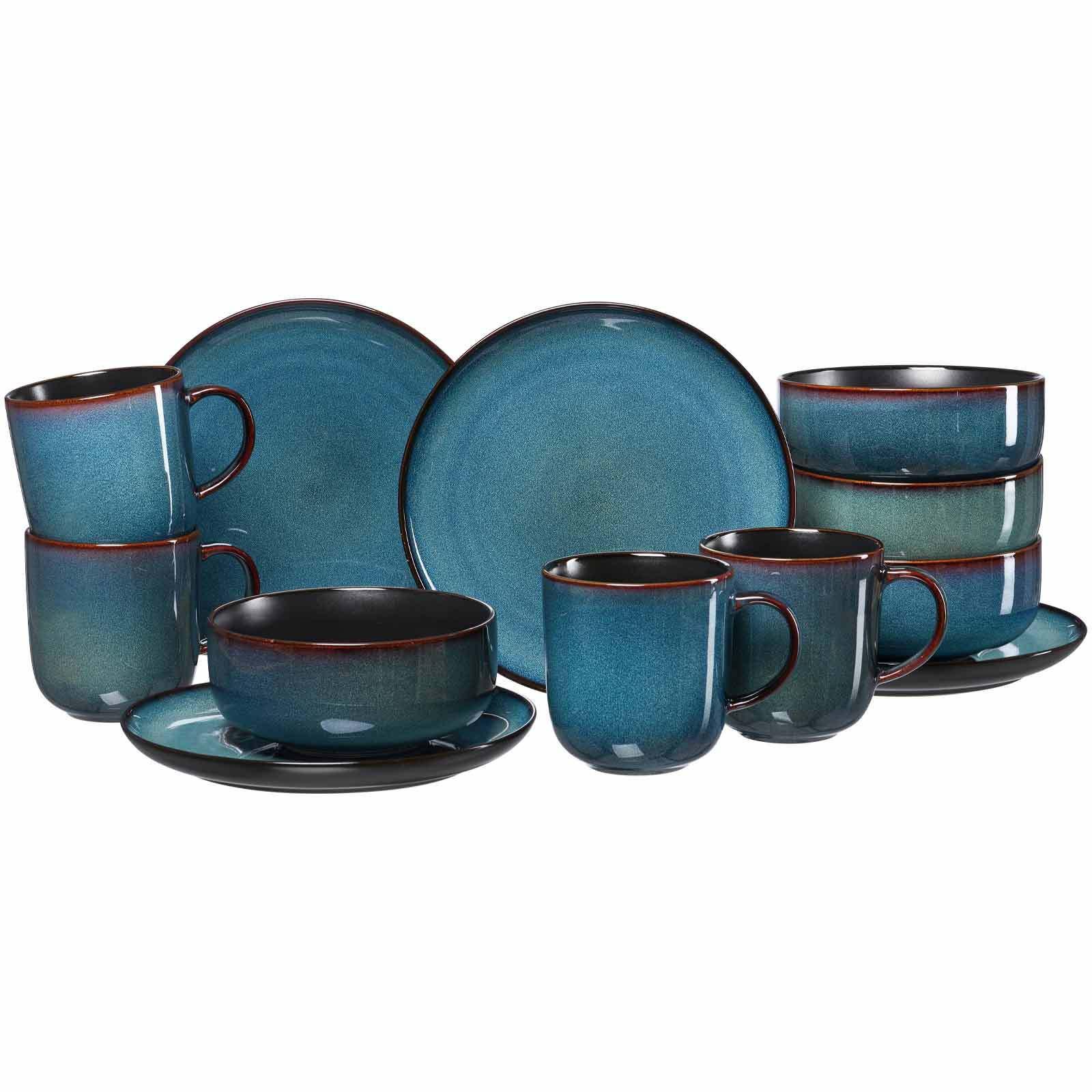 FRÜHSTÜCKS-SET Bali blau 12-tlg. - Blau, Keramik (2/2/2cm) - Ritzenhoff Breker
