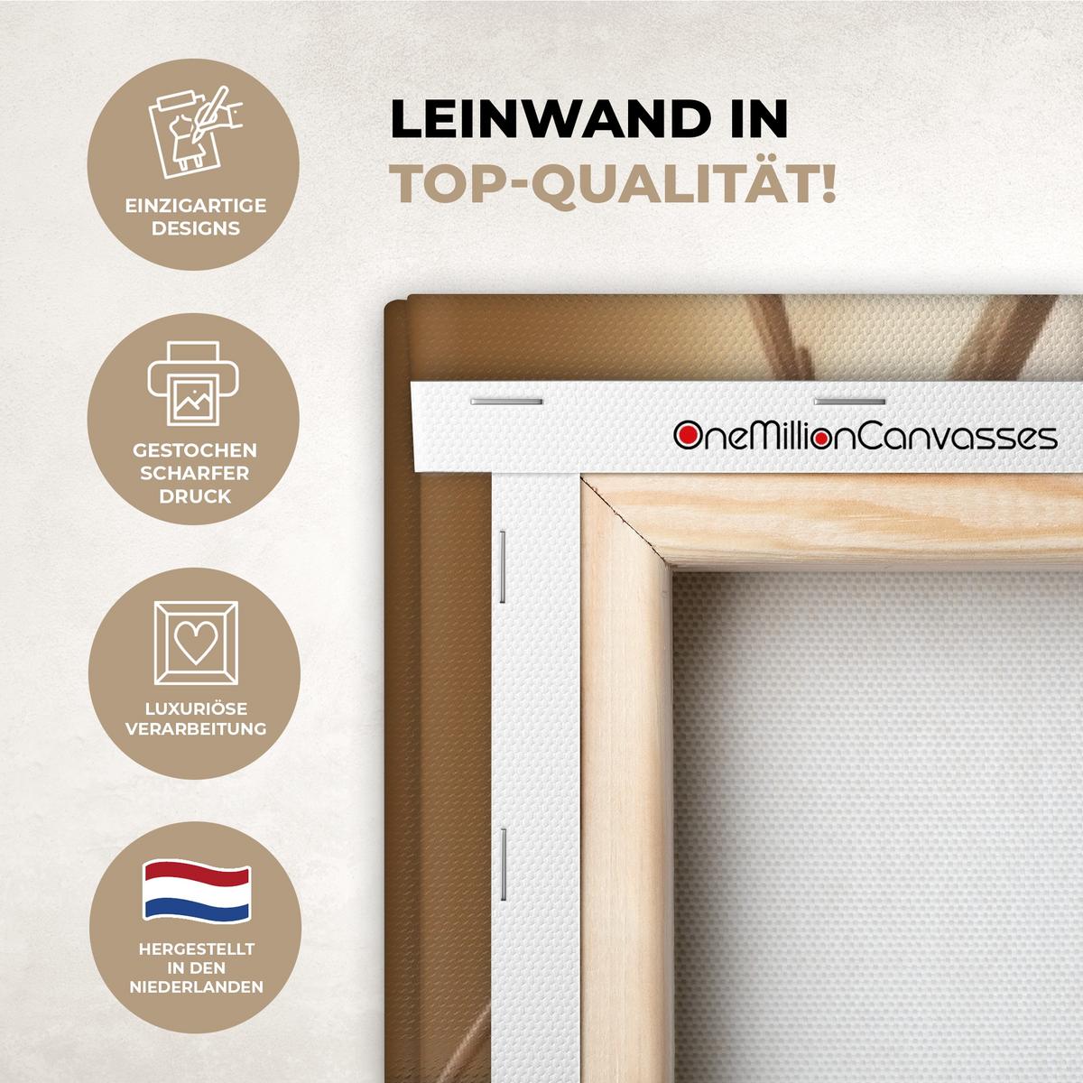 LEINWANDBILD Beige - Osterkuchen - Eier Deko Groß 90x140 cm - Beige, Textil (90/140cm) - MuchoWow