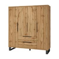 DREHTÜRENSCHRANK HALLETTA 191/210/60 cm 4-türig Eiche Wotan - Eiche Wotan, Holzwerkstoff (191/210/60cm) - MASSENO