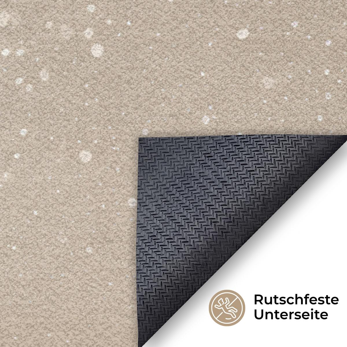 FUSSMATTE Wichtel - Weihnachten - Schnee - Zipfelmützen Türmatte 180x120 cm - Beige, Kunststoff (180/0.4cm) - MuchoWow