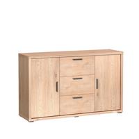 KOMMODE BRESSO 139/86/40,5cm mit 3 Schubladen 2 Türen Eichefarben - Eichefarben, Holzwerkstoff (139/86/40.5cm) - MASSENO