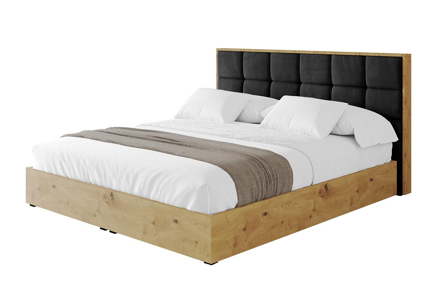 POLSTERBETT mit Bettkasten und Lattenrost, Bett mit Matratze H3/H4 - ENZO2 180x200 Schwarz - Schwarz, Holzwerkstoff/Textil (180/200cm) - ALTDECOR