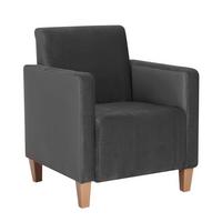 SESSEL Karol Bezug Samtvelours Buche natur / anthrazit - Anthrazit, Kunststoff (71/81/70cm) - 58aufmkessel