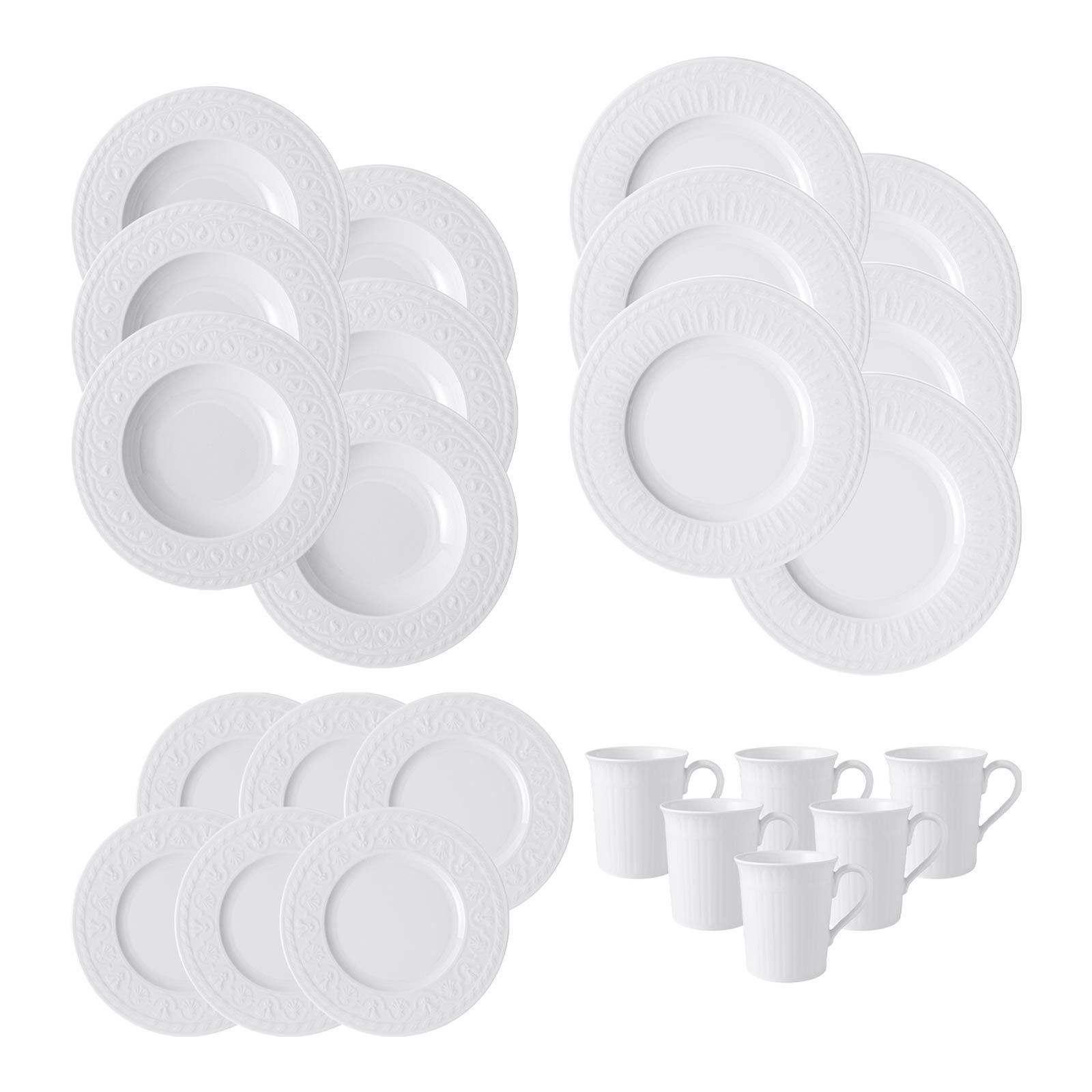 GESCHIRR-SET Cellini weiß 24-tlg. - Weiß, Keramik (2/2/2cm) - Villeroy & Boch