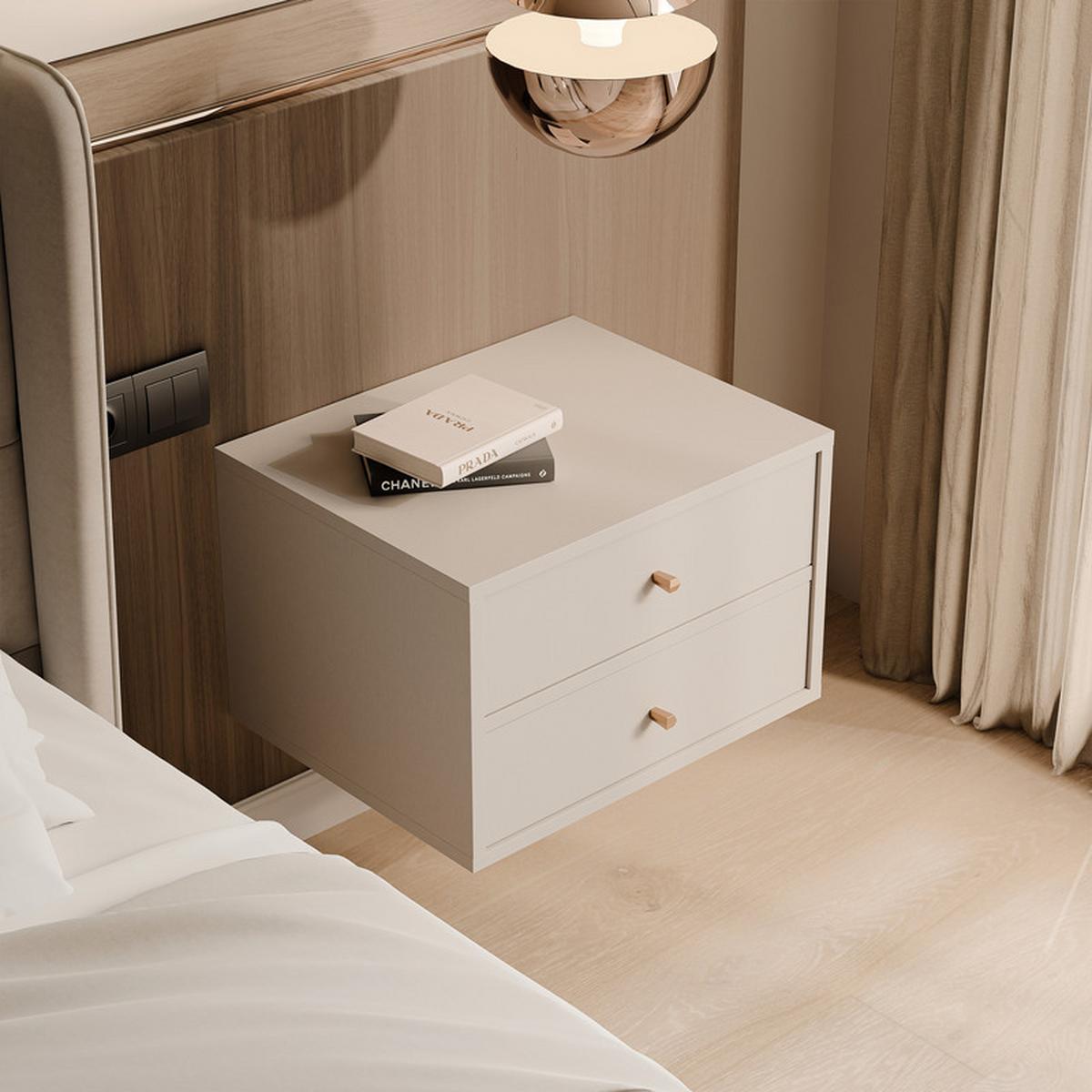 NACHTSCHRANK FLOW 52/41/35 cm Sandbeige - Beige, Holzwerkstoff/Metall (52/35/41cm) - Idohome