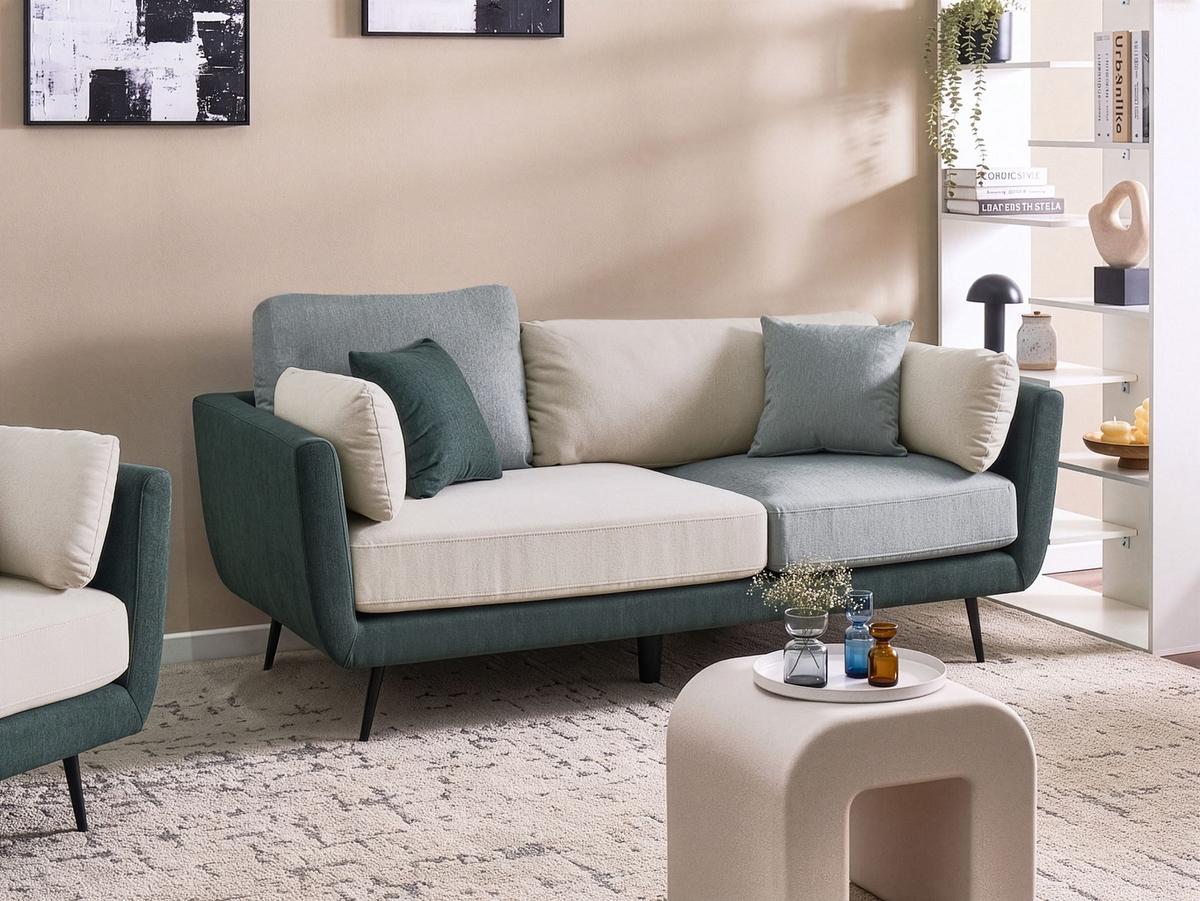 3-SITZER-SOFA Stoff Grün Bolga - Grün, Textil (185/89/83cm) - Beliani