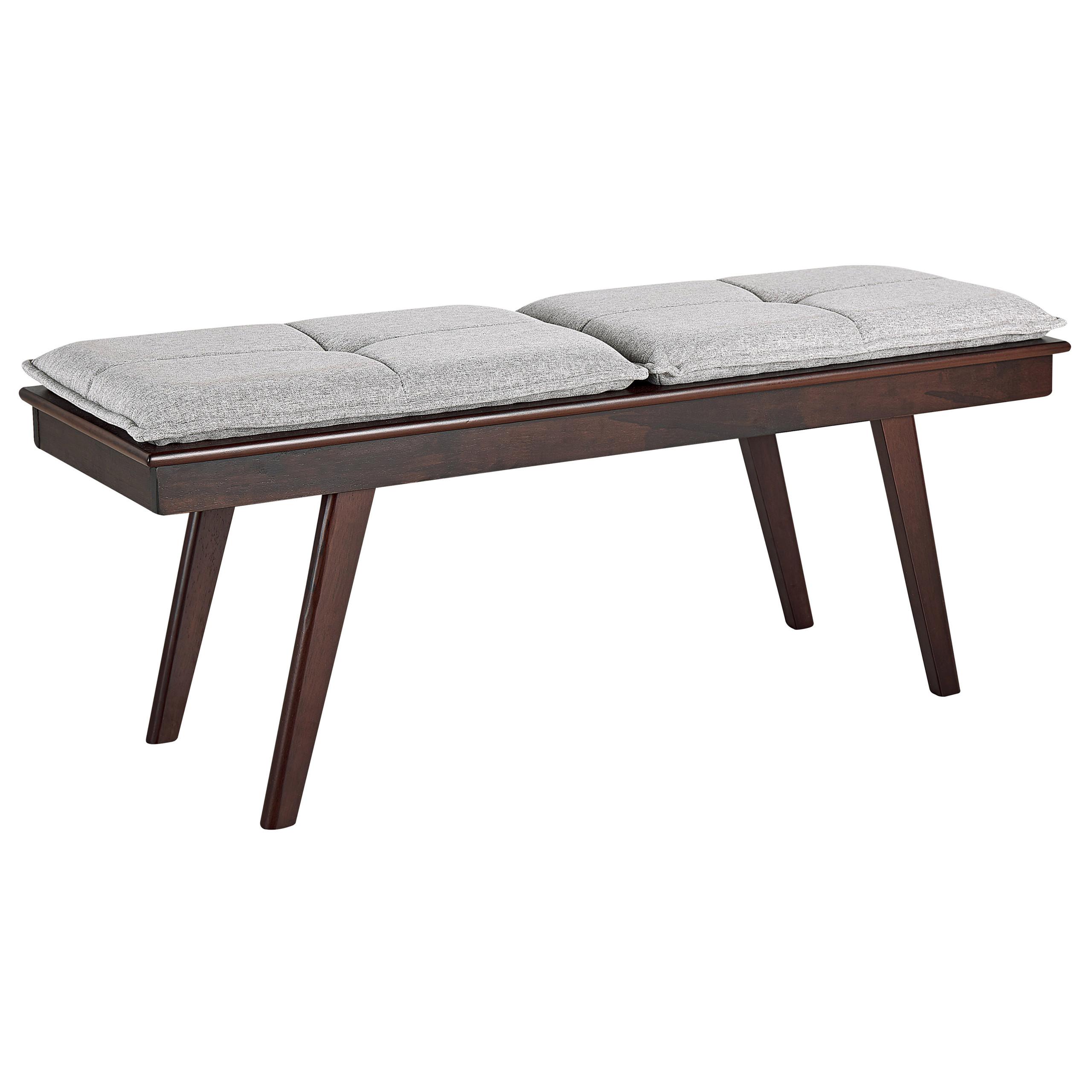BANK Hellgrau Exton - Hellgrau/Braun, Holzwerkstoff (116/44/37cm) - Beliani