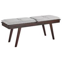 BANK Hellgrau Exton - Hellgrau/Braun, Holzwerkstoff (116/44/37cm) - Beliani