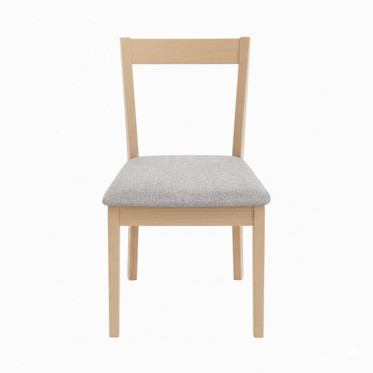 STUHL Moden mit Buchenholzbeinen, Polsterstuhl, Hellgrau - Buchefarben/Hellgrau, Holz (45/84/45cm) - Beautysofa