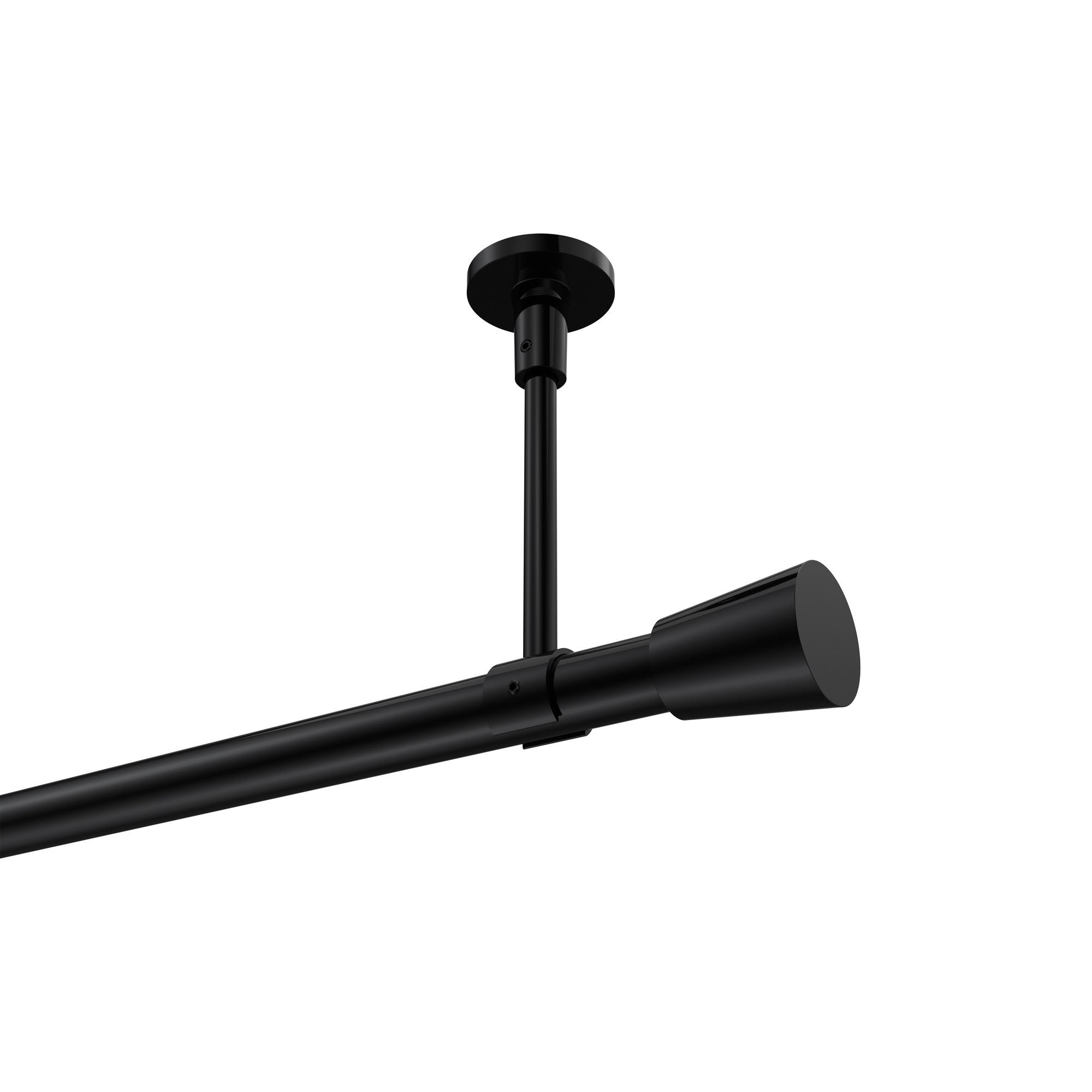 GARDINENSTANGE Sonette Sitra 200 cm, 1-läufig, 20 mm Ø Schwarz - Schwarz, Metall (200cm) - INTERDECO
