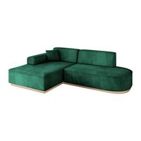 ECKSOFA Ottomane Links IREA-L1 - 232x165x80 cm Grün - Dunkelgrün, Holzwerkstoff/Textil (232/165cm) - ALTDECOR