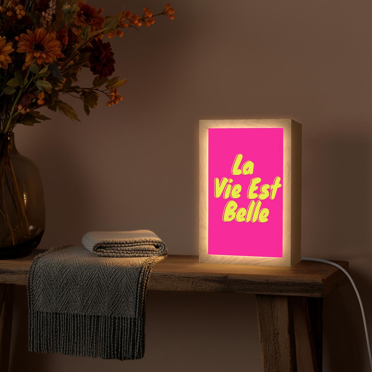 WANDLEUCHTE Zitat - Retro - Rosa 20x30 cm - Pink, Holzwerkstoff (20/30/8cm) - OnlyWow