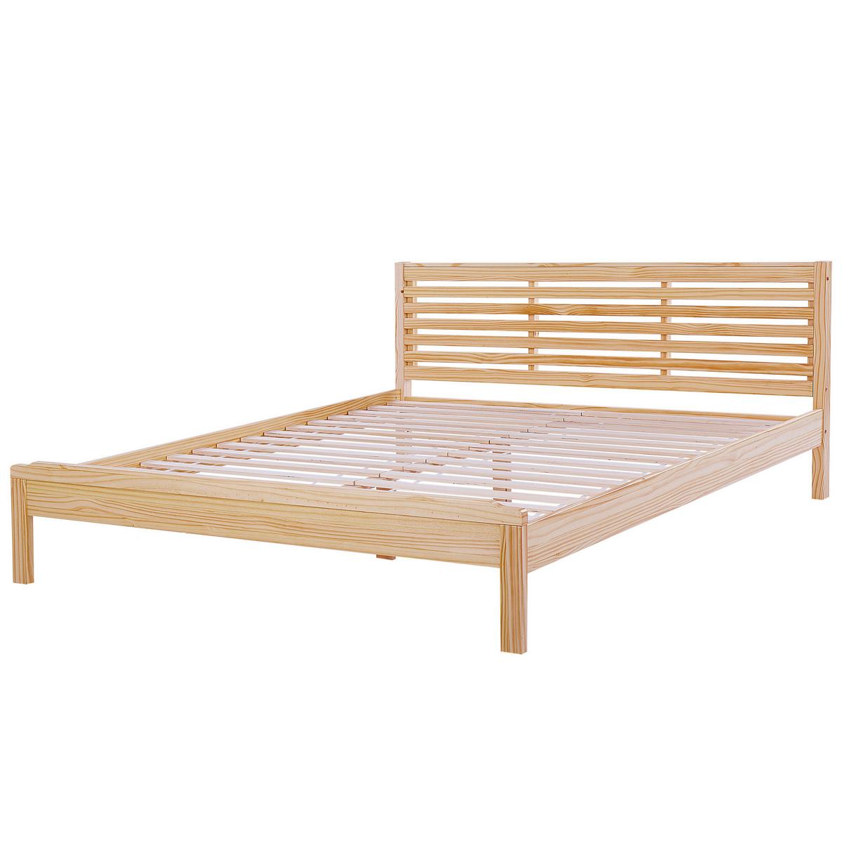 HOLZBETT 180/200cm Heller Holzfarbton Carnac - Hellbraun, Holz (180/200cm) - Beliani