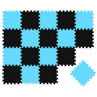 SPIELMATTE ab Null - 180/90 cm Puzzlematte Schwarz - Multicolor, Kunststoff (30/30cm) - Littletom