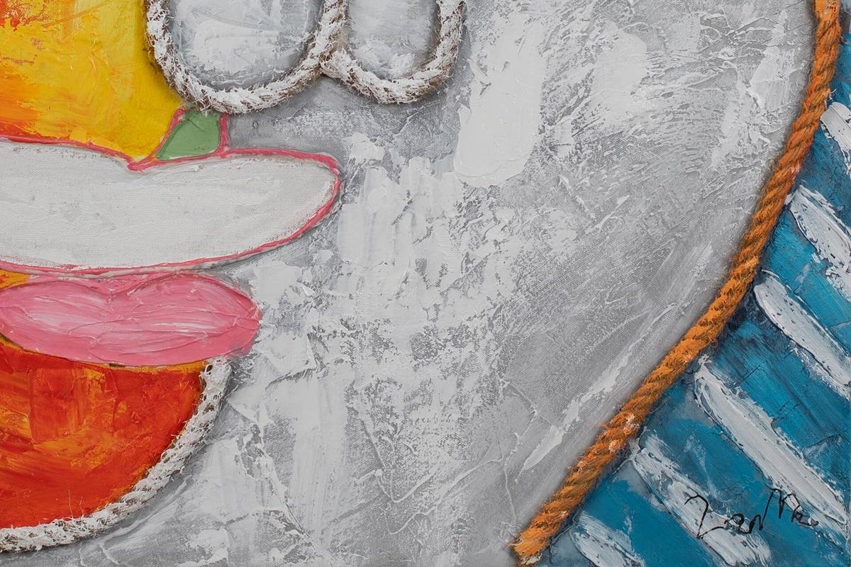 ACRYLBILD HANDGEMALT 80/80 cm - Multicolor, Holz/Textil (80/80cm) - KUNSTLOFT