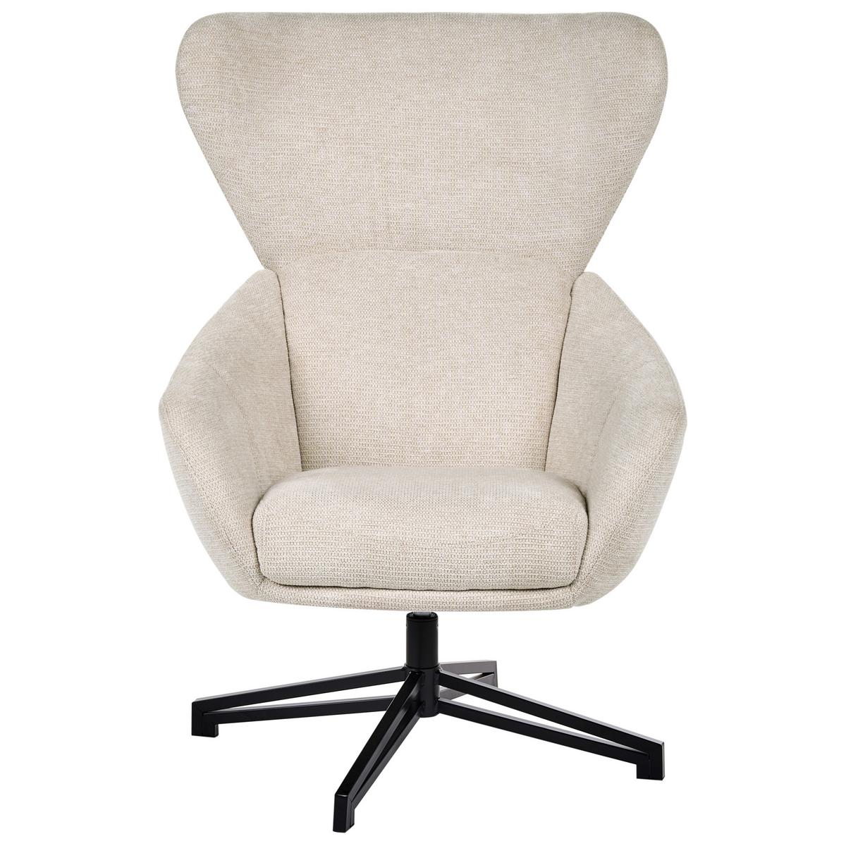 DREHSESSEL Stoff Hellbeige Dalen - Beige, Textil (76/111/87cm) - Beliani