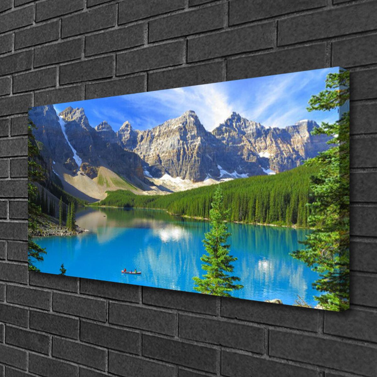 LEINWANDBILD 100x50 cm Berglandschaft - Blau, Textil (100/4cm) - TULUP