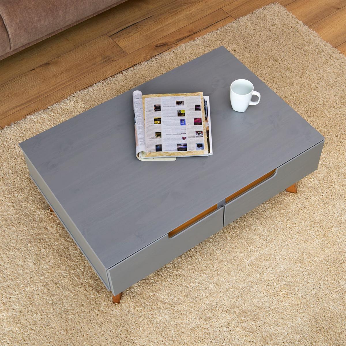 COUCHTISCH TIBOR grau - Grau, Holz (60/90/36cm) - IDIMEX