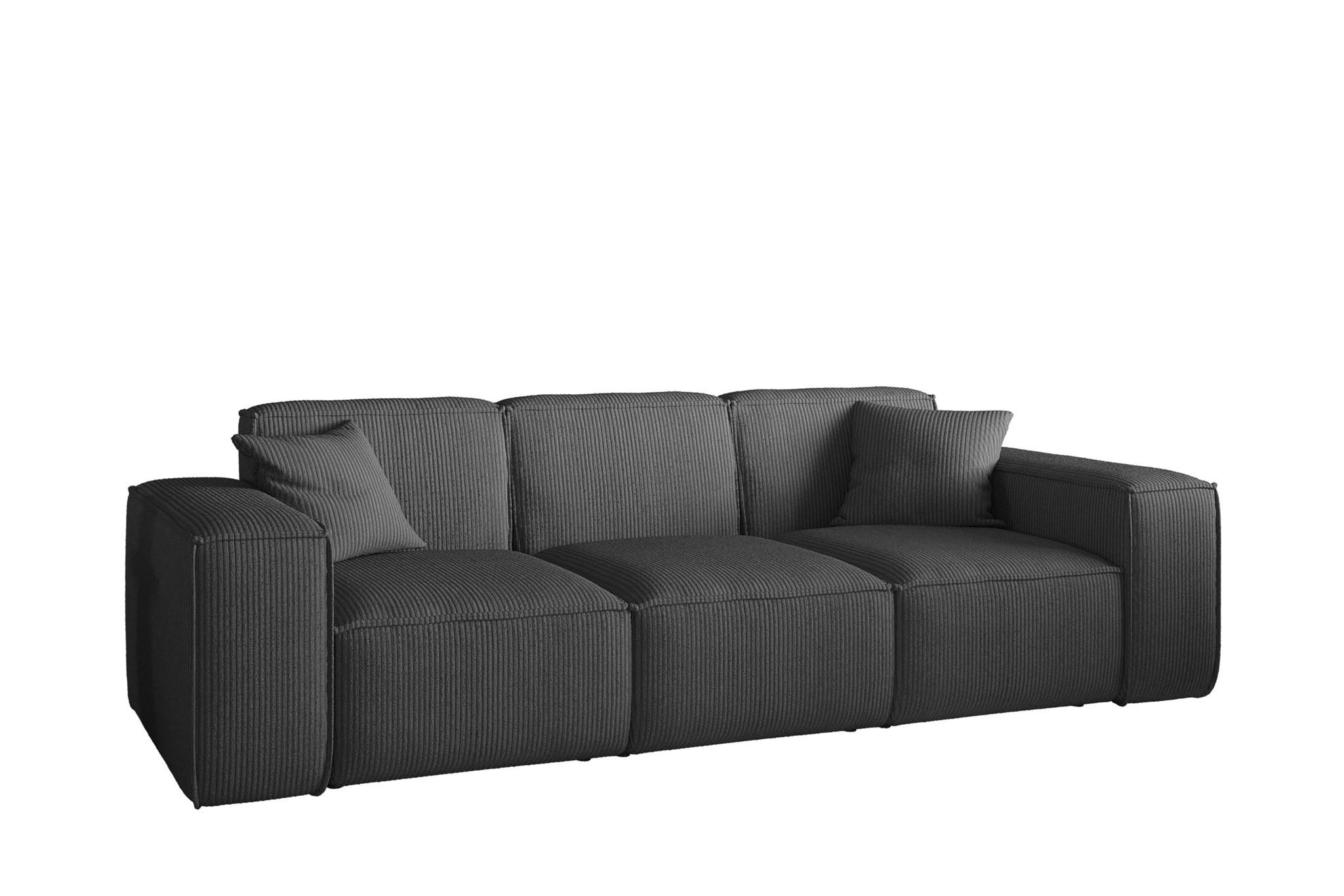 SOFA Celes Premium 3-sitzer Stoff Scala - Anthrazit, Holzwerkstoff/Textil (225/73/88cm) - Fun Möbel