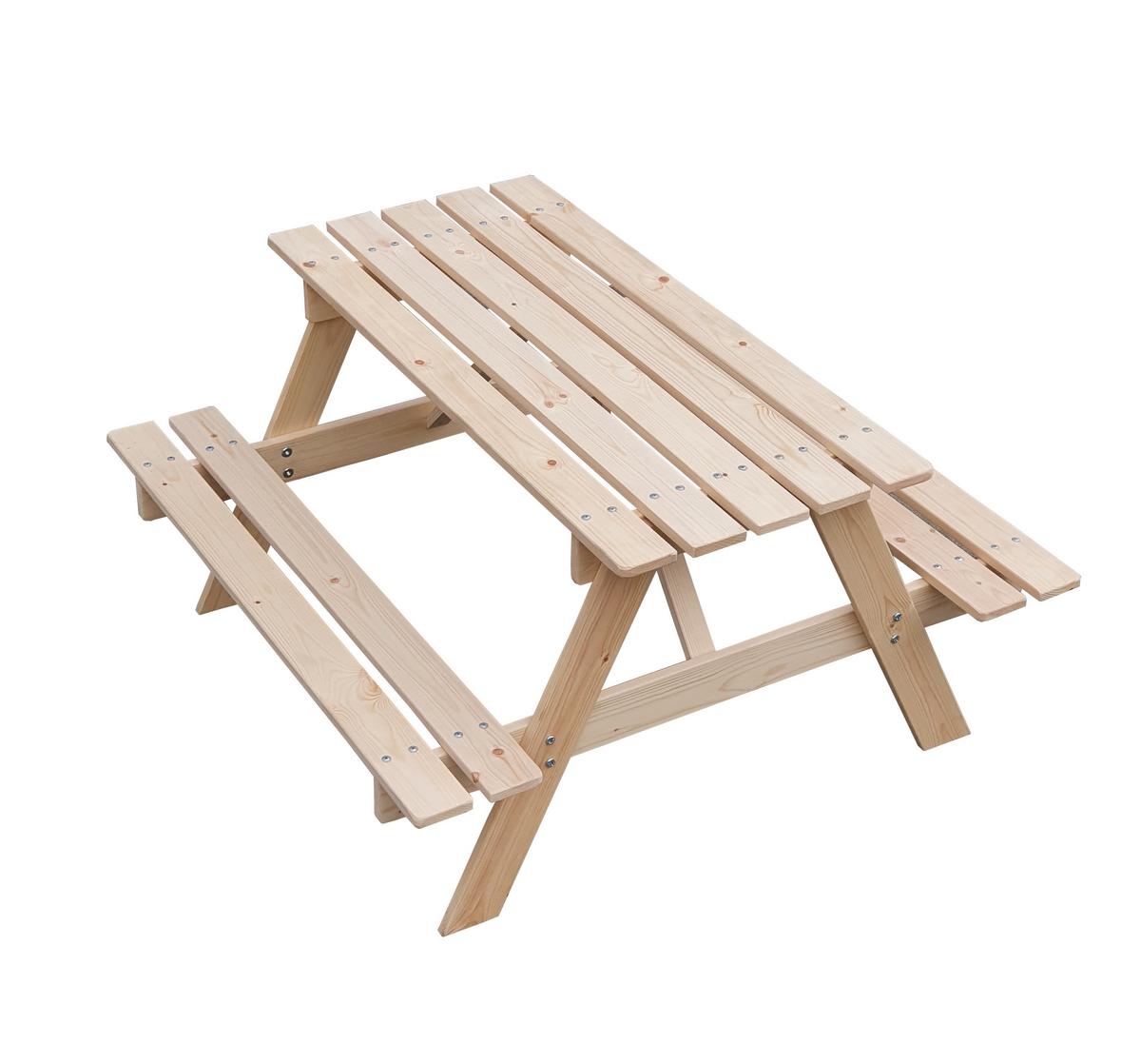 KINDERSITZGARNITUR aus naturholz- H50 x 90 x 90 cm - M018-1 - Beige, Holz (90/50/90cm) - Timbela