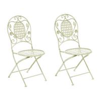 GARTENSTUHL 2er-Set Metall hellgrün Bivio - Grün, Metall (43/93/52cm) - Beliani