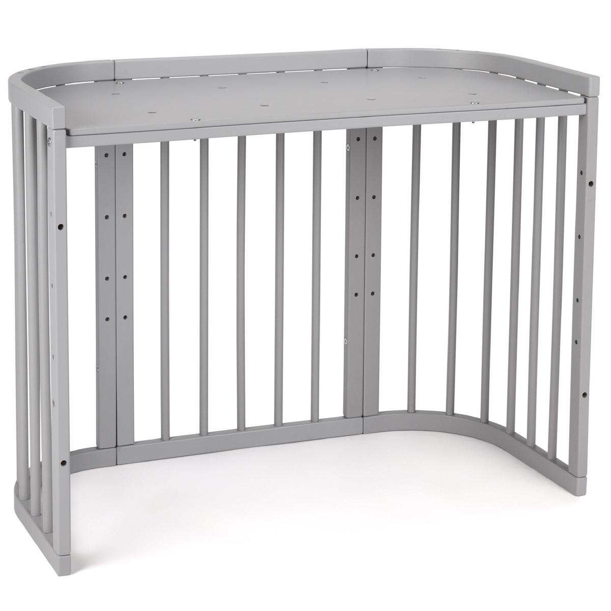 BABYBETT GREY, 5in1 mit Matratze - Grau, Holz (65.5/92cm) - waldin
