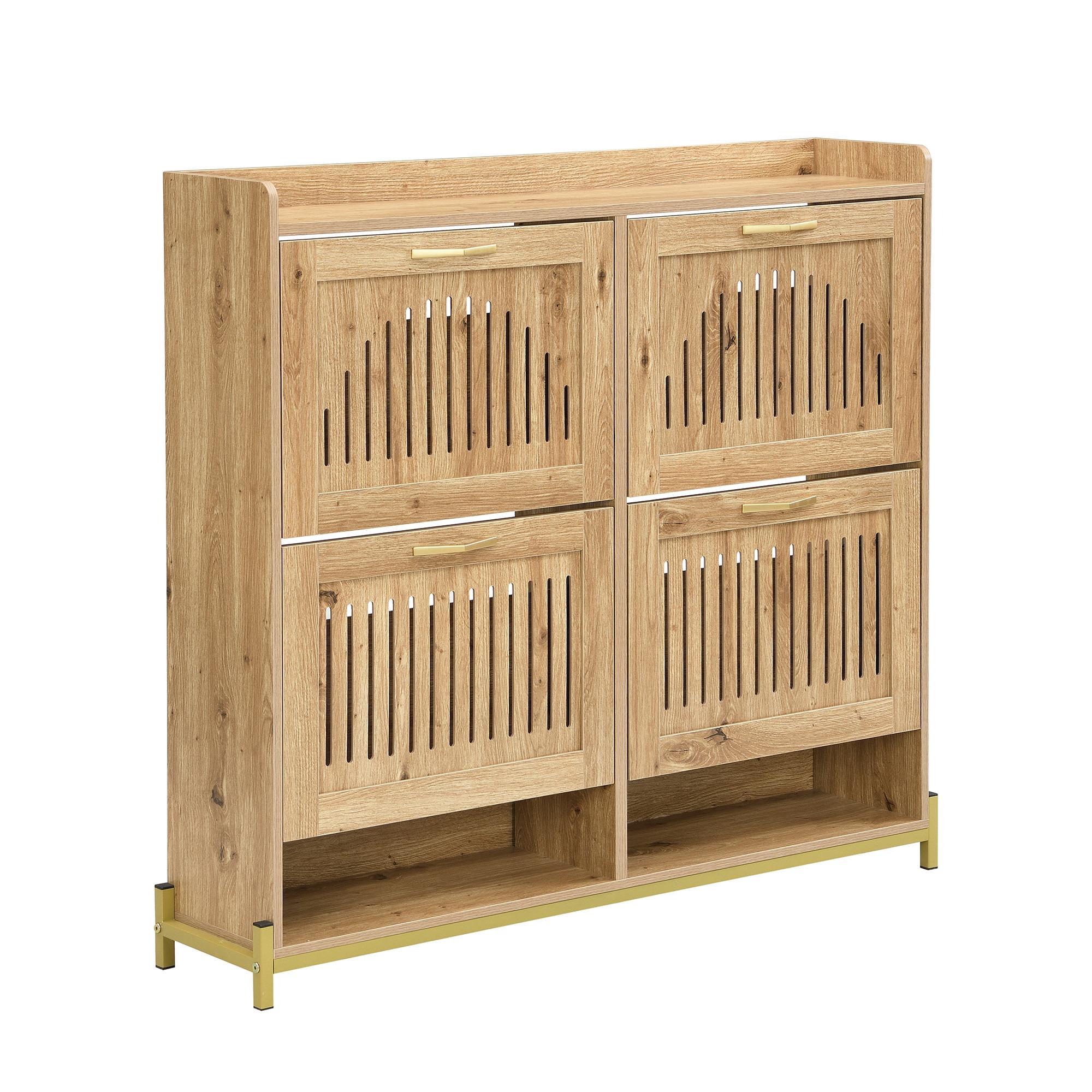 SCHUHKIPPER 109 cm in Holz-Optik - Buchefarben, Holzwerkstoff (108/100/24cm) - Urban Meuble