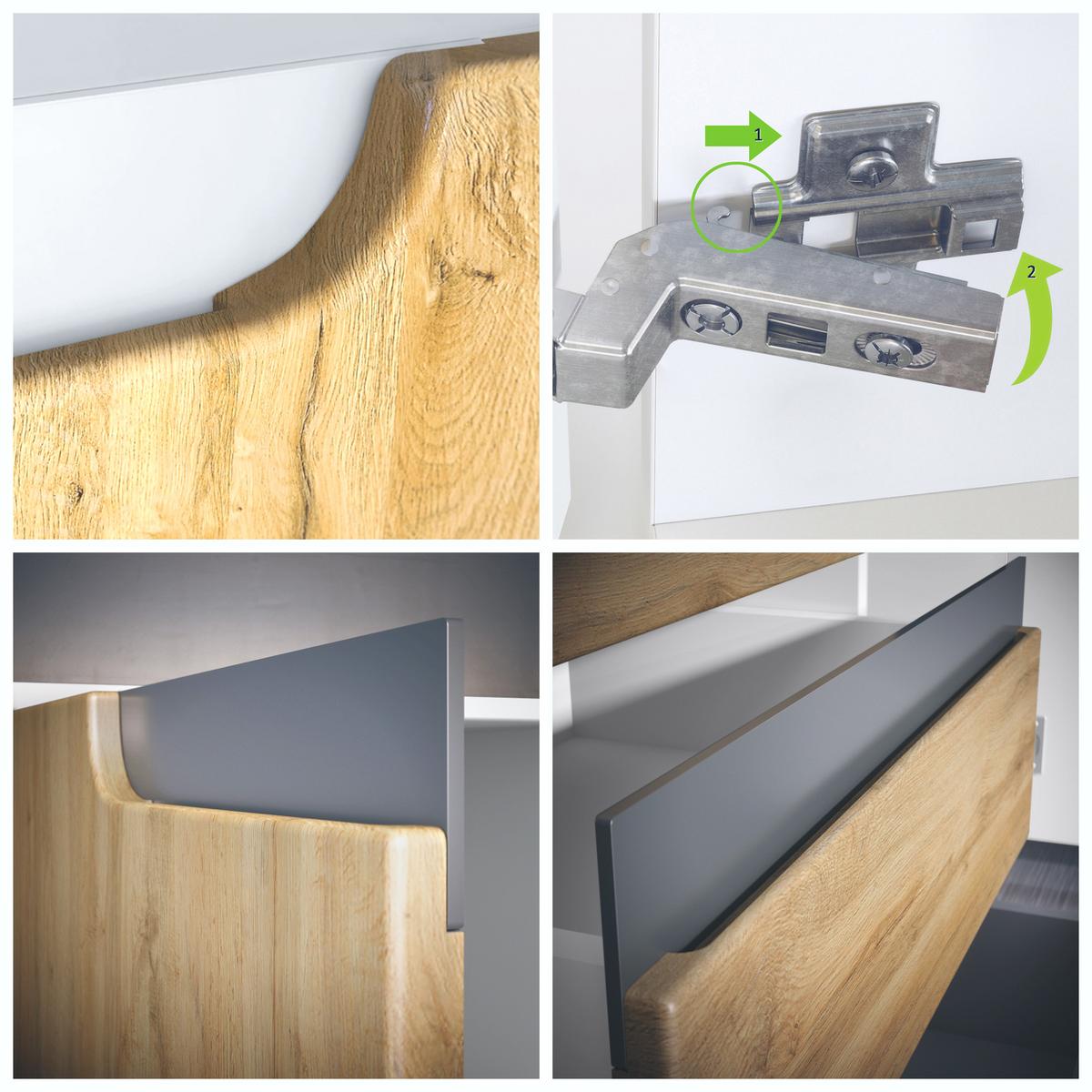 SIDEBOARD Sylt Eiche sägerau / Schwarz Hochglanz - Eiche San Remo, Holzwerkstoff (138.5/75.5/35cm) - Vladon