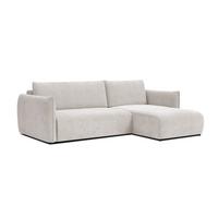 ECKSOFA TAUER 3-Sitzer links, perlweiß - Schwarz/Weiß, Holz/Textil (248/173cm) - Wozimo