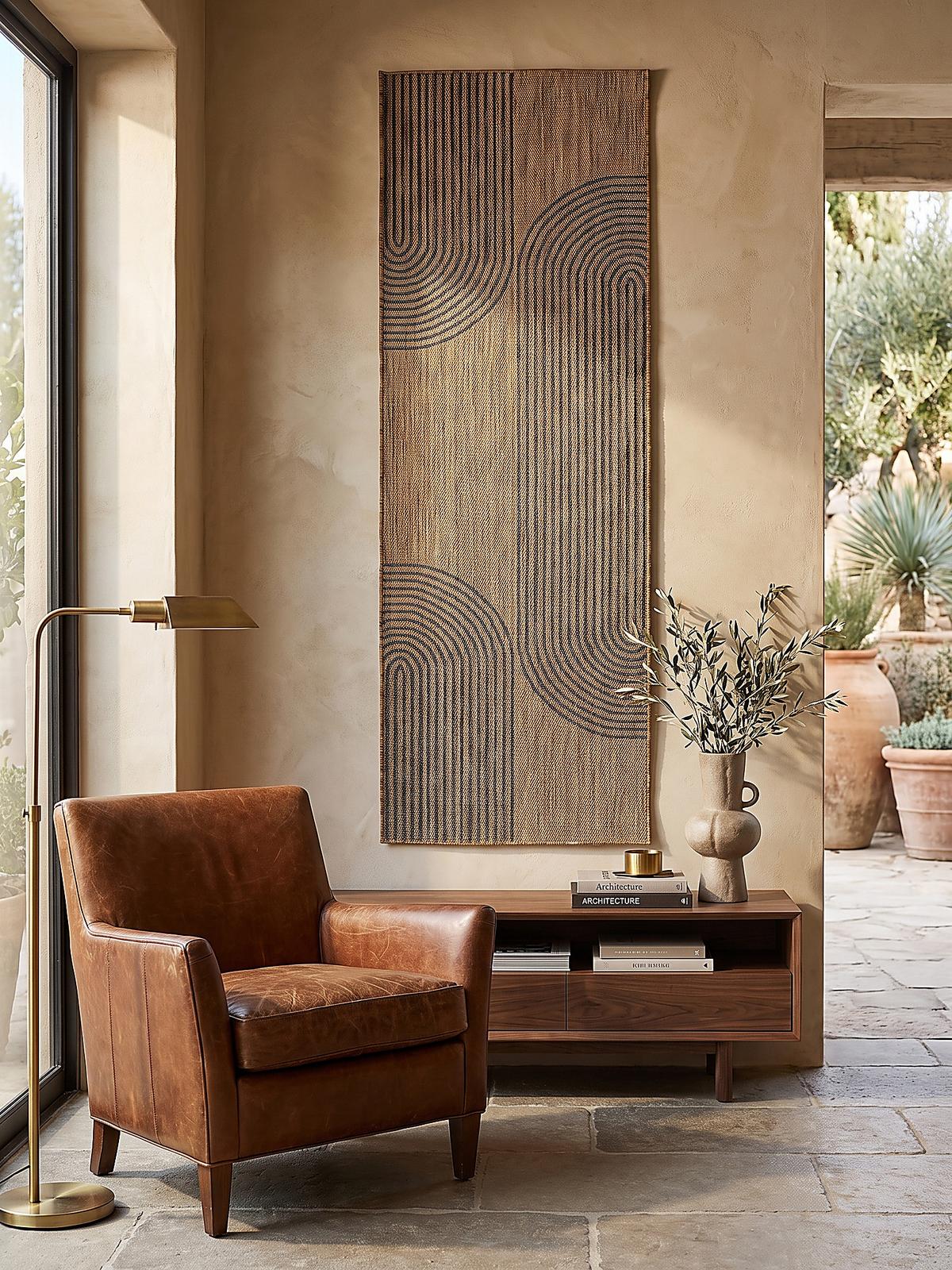 LÄUFER Outdoor, Fußbodenheizung-geeignet, mit Bogenmuster, VIGOLENO in Braun-Schwarz, 80 x 150 cm - Braun, Textil (80/150cm) - KADIMA DESIGN