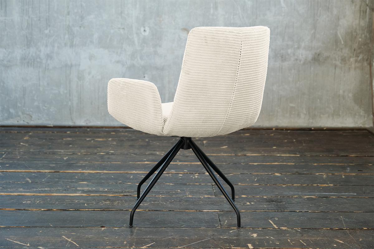 DREHSTUHL NEW CHARME Cremeweiß Cord (1er-Set) - Creme, Textil (59/87/66cm) - KAWOLA