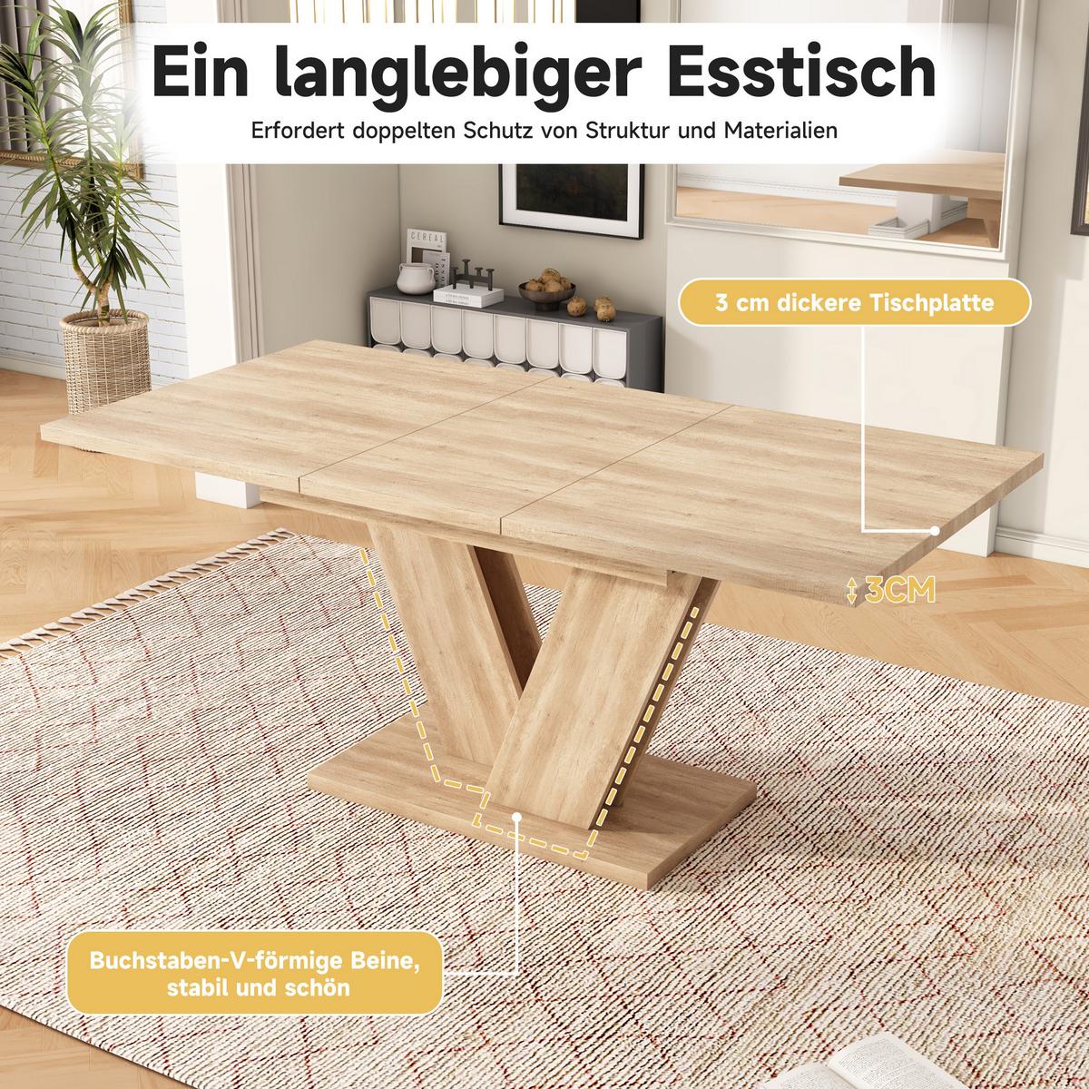 ESSTISCH-SET 1+6, ausziehbarer Tisch mit 6 Esszimmerstühlen - Eichefarben/Schwarz, Holzwerkstoff (180/75.5/80cm) - Urban Meuble