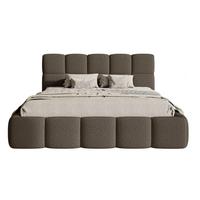 POLSTERBETT Cloudy Braun Bouclé, Bettkasten & Lattenrost, 120x200 cm - Schwarz/Braun, Kunststoff/Textil (120/200cm) - Selsey