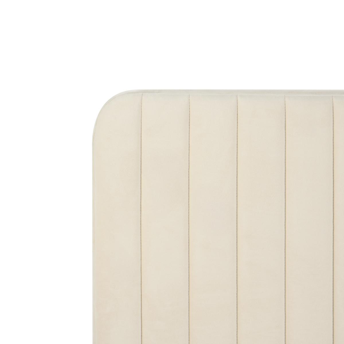 BETT mit Lattenrost 180/200 cm Samtstoff Hellbeige Lunan - Beige, Textil (180/200cm) - Beliani