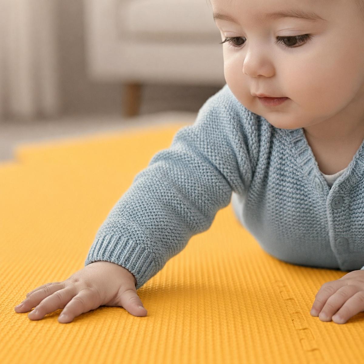 SPIELMATTE ab Null - 90 cm Baby Puzzlematte Gelb - Gelb, Kunststoff (30/30cm) - Littletom
