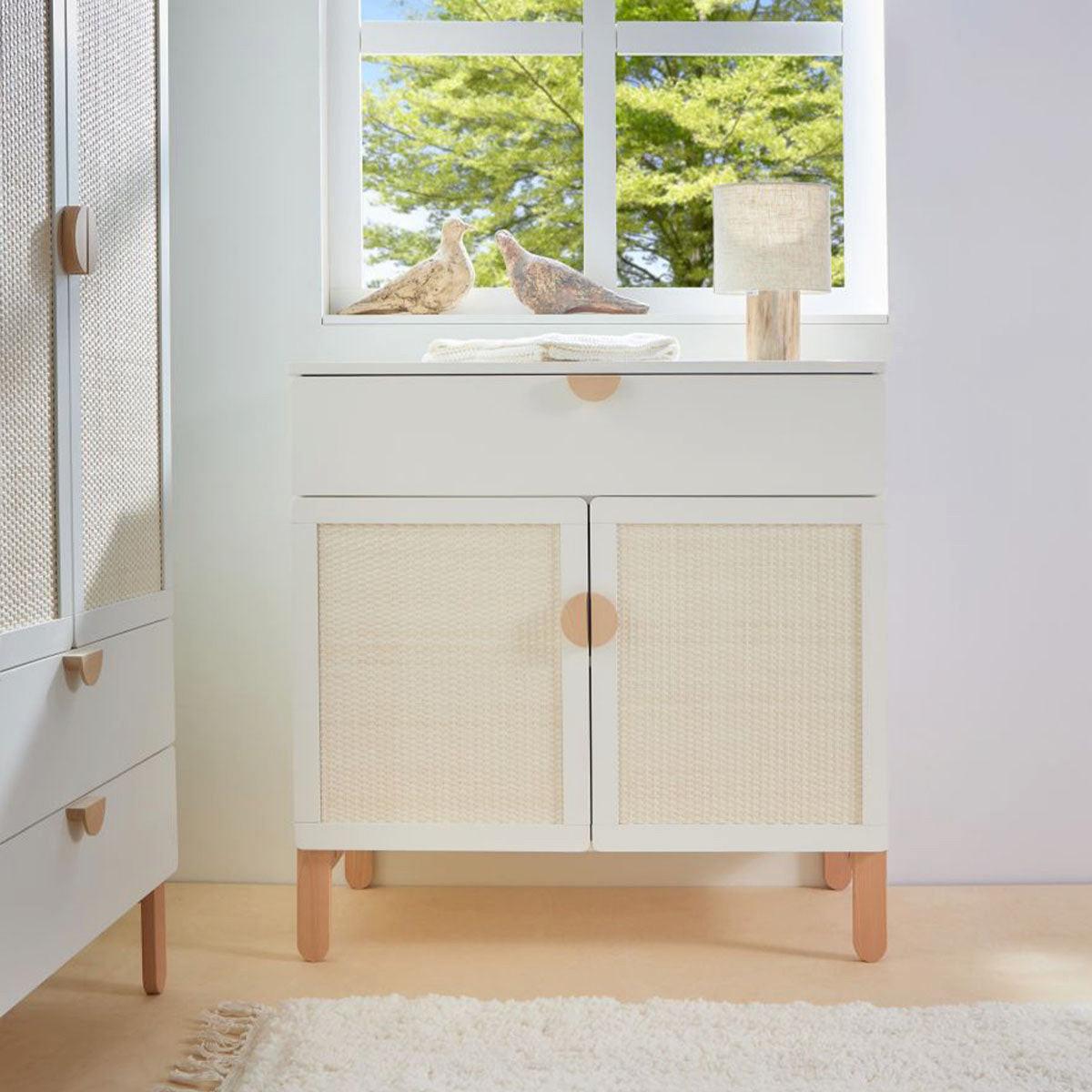 KINDERKOMMODE Laurie Weiß und Holz - Weiß, Holzwerkstoff (90/90/50cm) - Petits-meubles