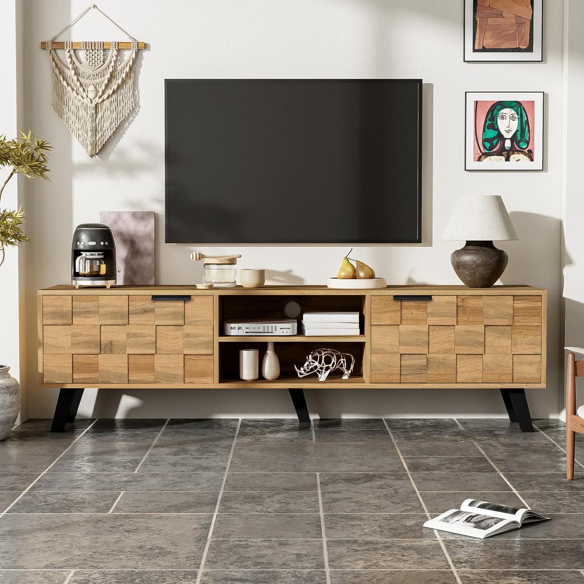 TV-SCHRANK Braun 160/35/45 cm - Weiß, Holzwerkstoff (36/45/161cm) - Urban Meuble