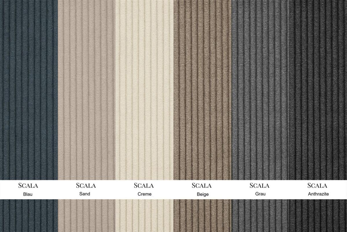 ECKSOFA Gloria In Scala - Creme, Holzwerkstoff/Textil (165/266cm) - Fun Möbel
