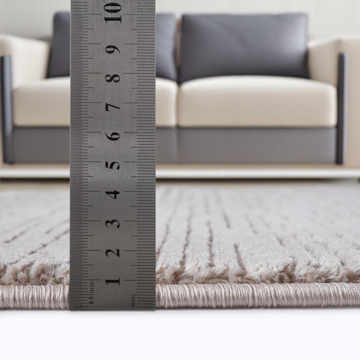 KURZFLORTEPPICH Streifen KASOS Polyester Beige 200 x 290 cm - Beige, Textil (200/290cm) - KADIMA DESIGN