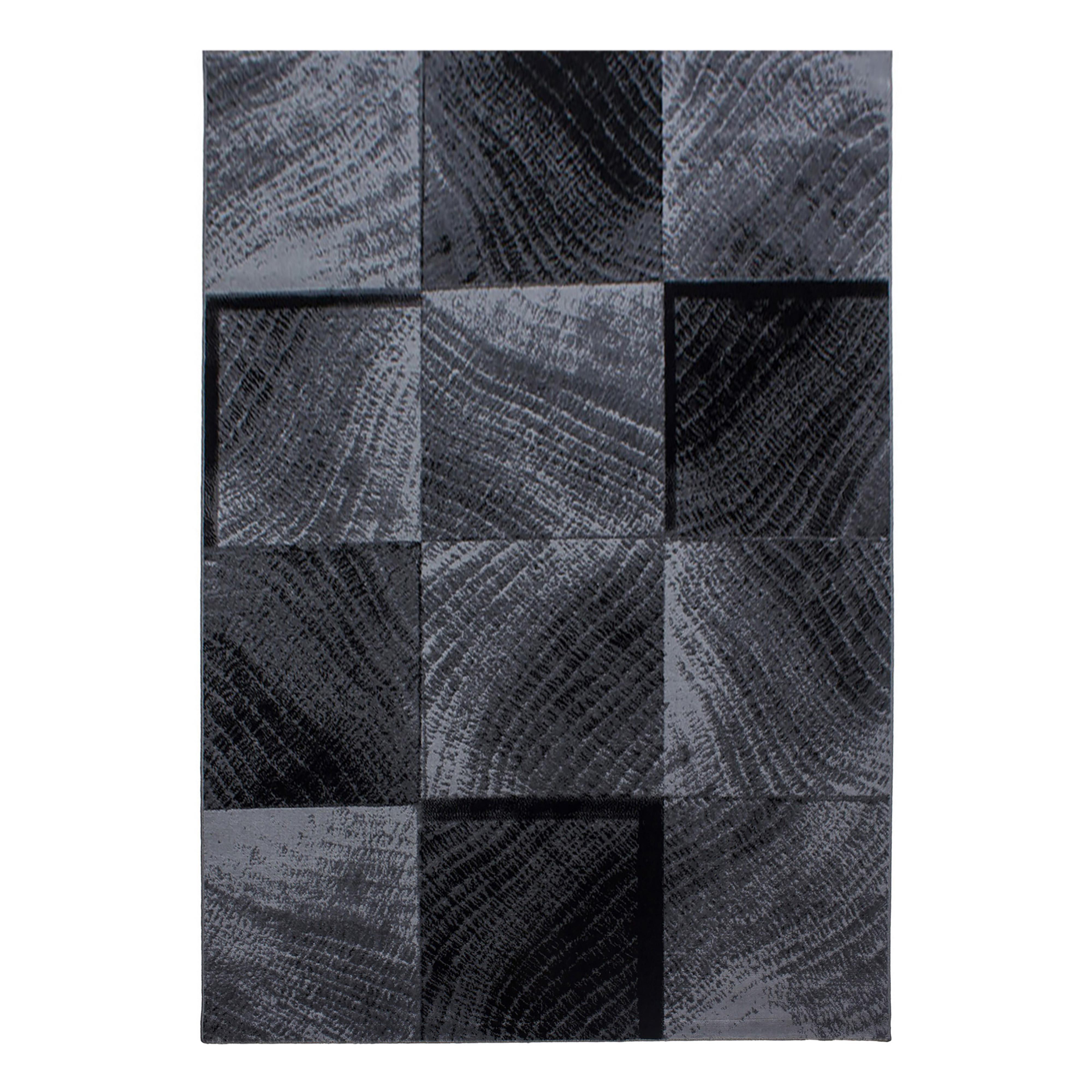 TEPPICH Kurzflor INN in Schwarz, kariert, 160 x 230 cm - Schwarz, Textil (230/160cm) - KADIMA DESIGN