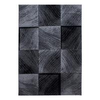 TEPPICH Kurzflor INN in Schwarz, kariert, 160 x 230 cm - Schwarz, Textil (230/160cm) - KADIMA DESIGN